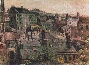 Vincent Van Gogh Overlooking the rooftops of Paris oil on canvas